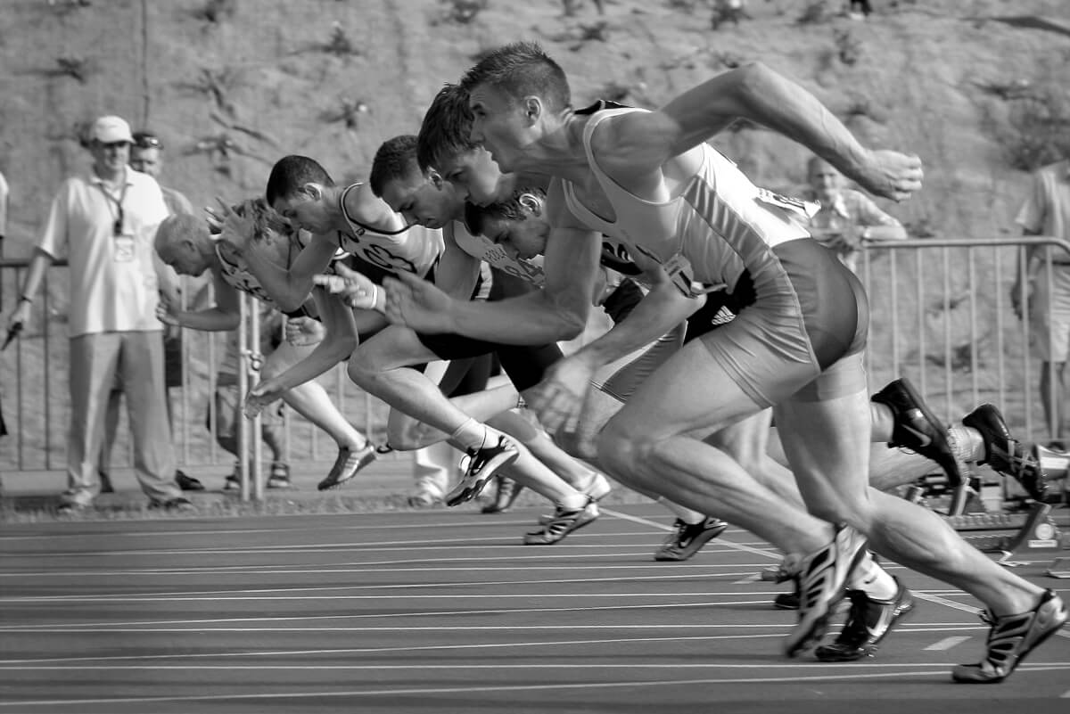 Athletes black and white black and white