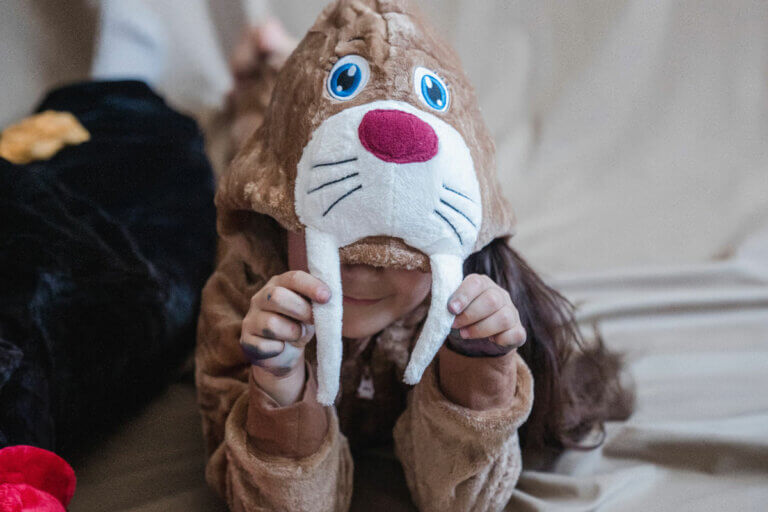 Girl in a walrus costume