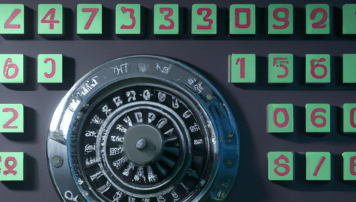 A padlock with strange symbols around it representing a password vault