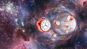 Clocks falling through space
