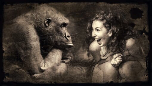 A woman and an ape