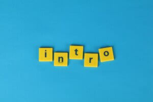tiles spelling out "intro"