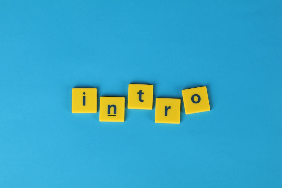 tiles spelling out "intro"