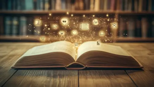 maineblaine_open_hardcover_book_lying_on_a_wooden_table._Sma_f586a8b7-6c89-4d87-b0b7-8e3073d0693a