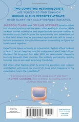 The back cover for "And Now, Back to You" by B.K. Borison, with a mostly blue background and some illustrated flourishes around the book blurb.