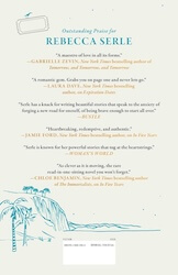 Back cover for "Once and Again" by Rebecca Serle, with an off-white background and more illustrated beach scene around editorial reviews.