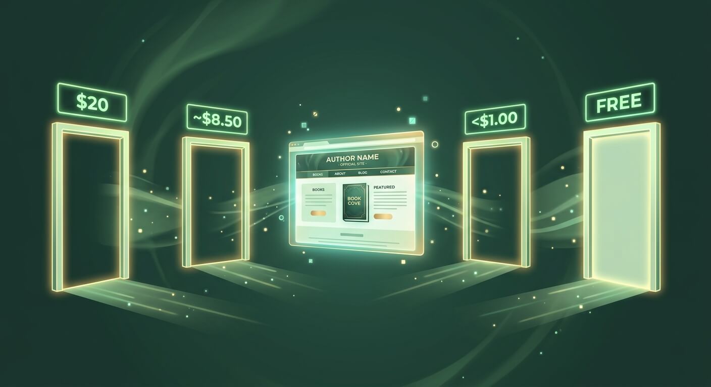 Four glowing portals or doorways in a row, each labeled with a cost ($20, ~$8.50,
